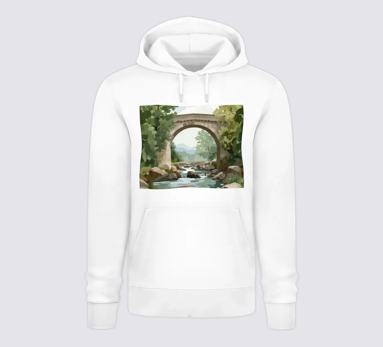 Ponte ad arco in pietra sul fiume Rocky felpa con cappuccio da DesignDoodle