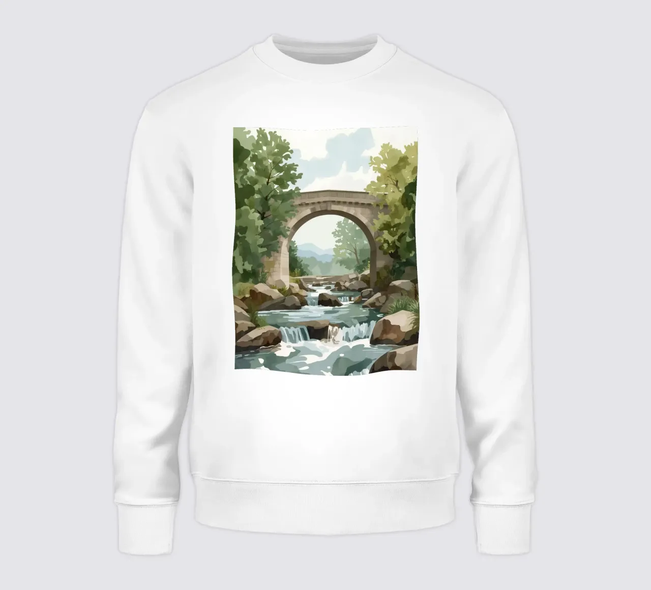 Ponte ad arco in pietra sul fiume Rocky felpa da DesignDoodle