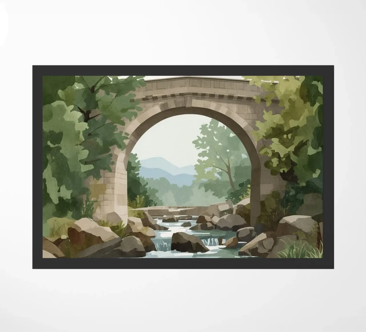 Ponte ad arco in pietra sul fiume Rocky zerbino da DesignDoodle