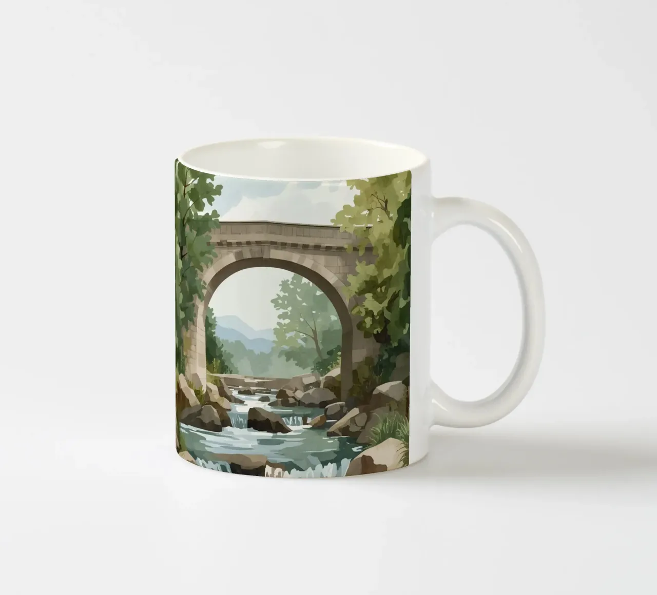 Ponte ad arco in pietra sul fiume Rocky tazza in ceramica da DesignDoodle