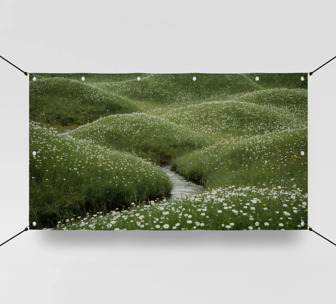 Ruscello attraverso un prato di fiori selvatici telo in pvc da DesignDoodle