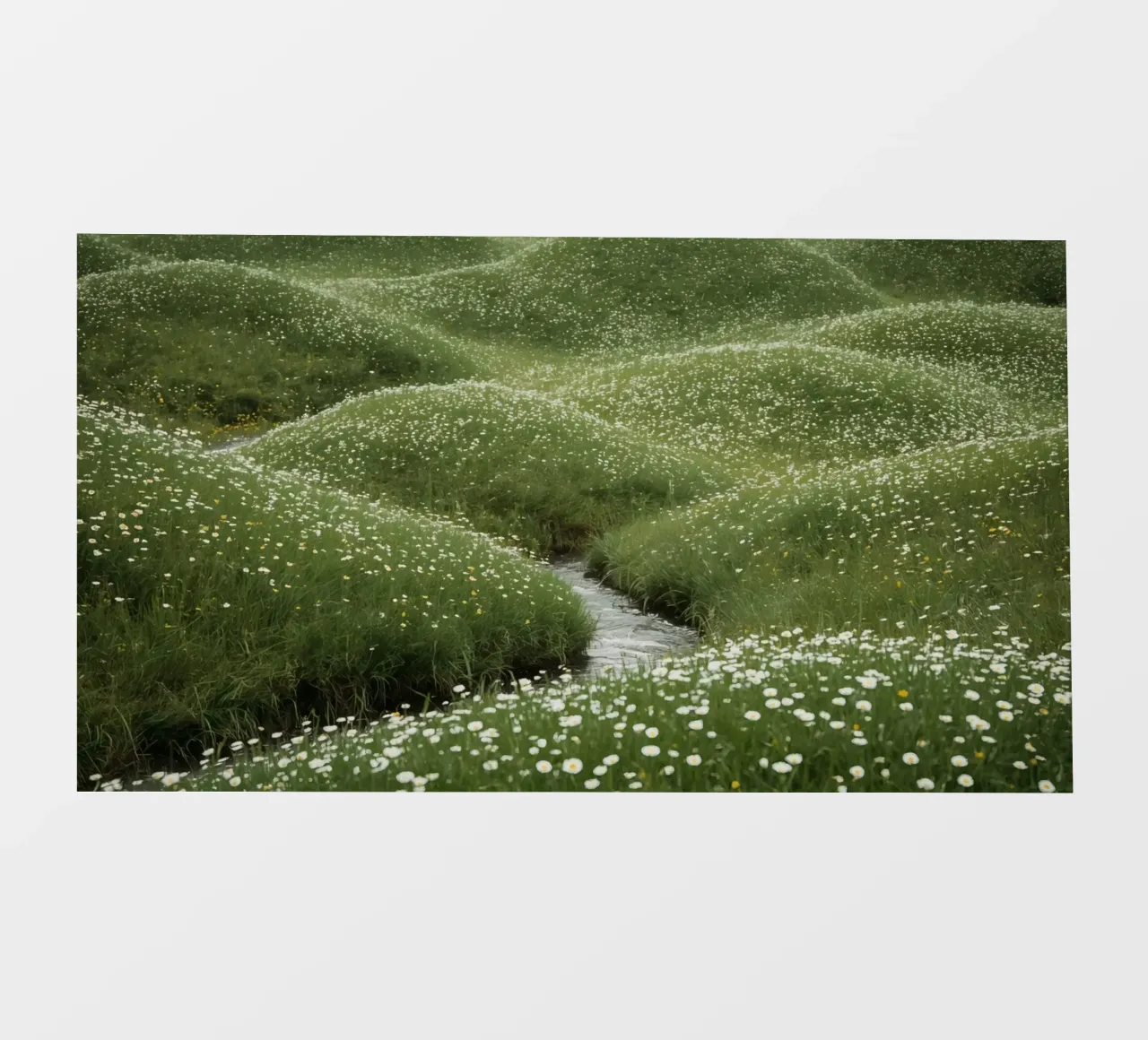 Ruscello attraverso un prato di fiori selvatici telo in pvc da DesignDoodle