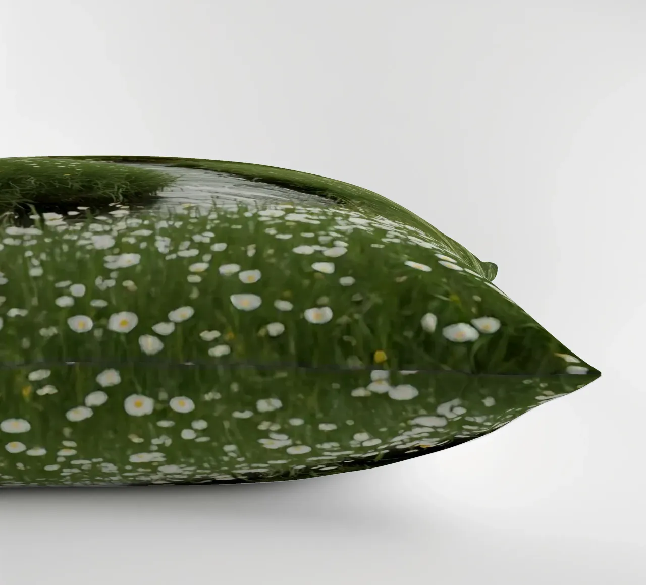Ruscello attraverso un prato di fiori selvatici cuscino da DesignDoodle