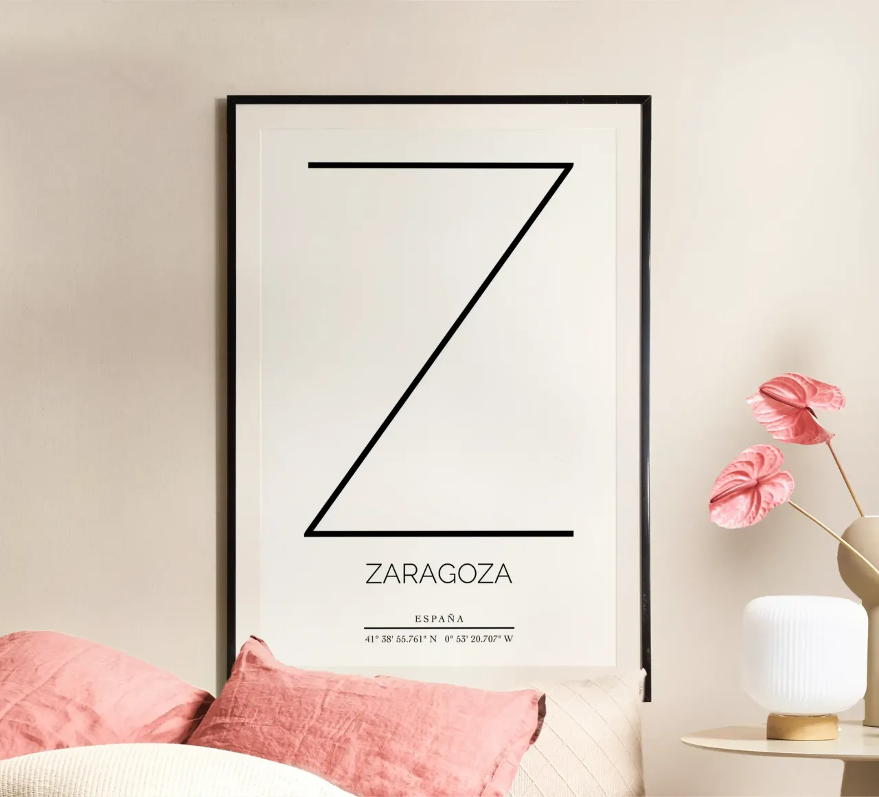 ZARAGOZA - blanco poster con telaio in plastica da CityLights