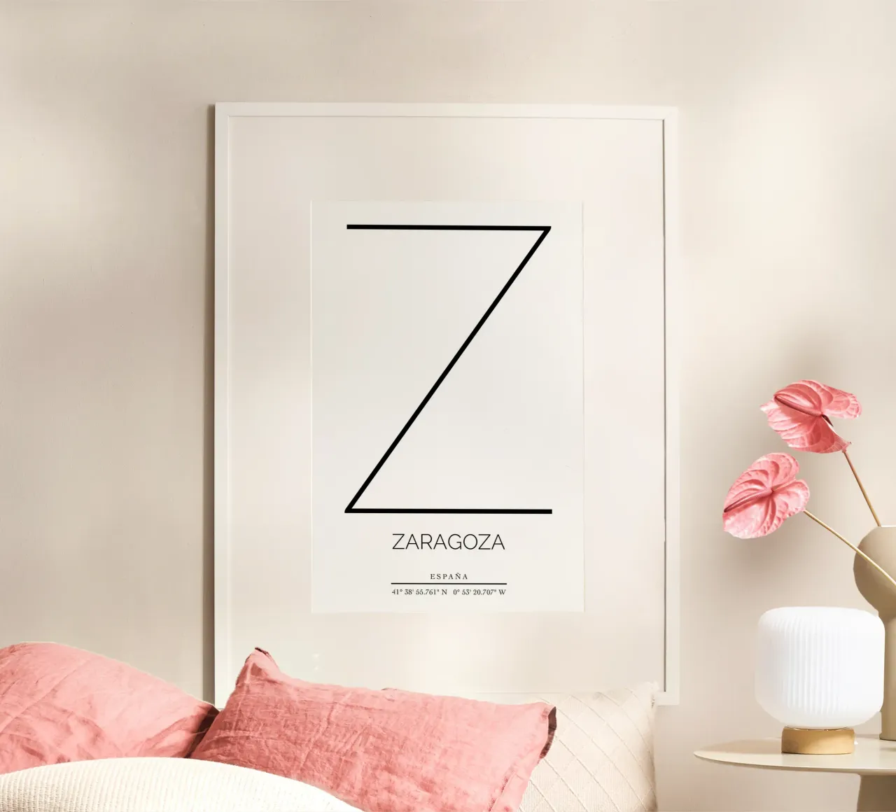 ZARAGOZA - blanco poster con telaio in plastica da CityLights