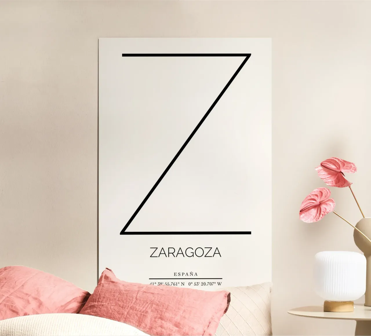 ZARAGOZA - blanco poster con telaio in plastica da CityLights