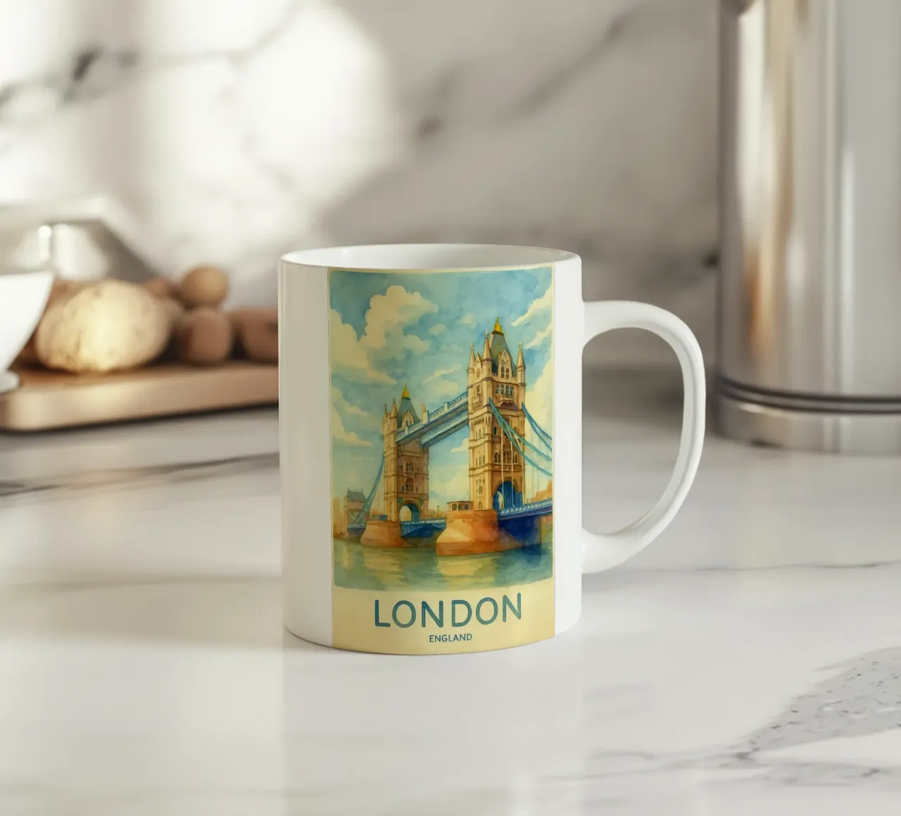londra inghilterra pittura acquerello tazza in ceramica da lilly