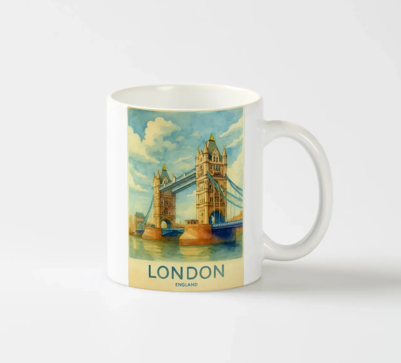 londra inghilterra pittura acquerello tazza in ceramica da lilly