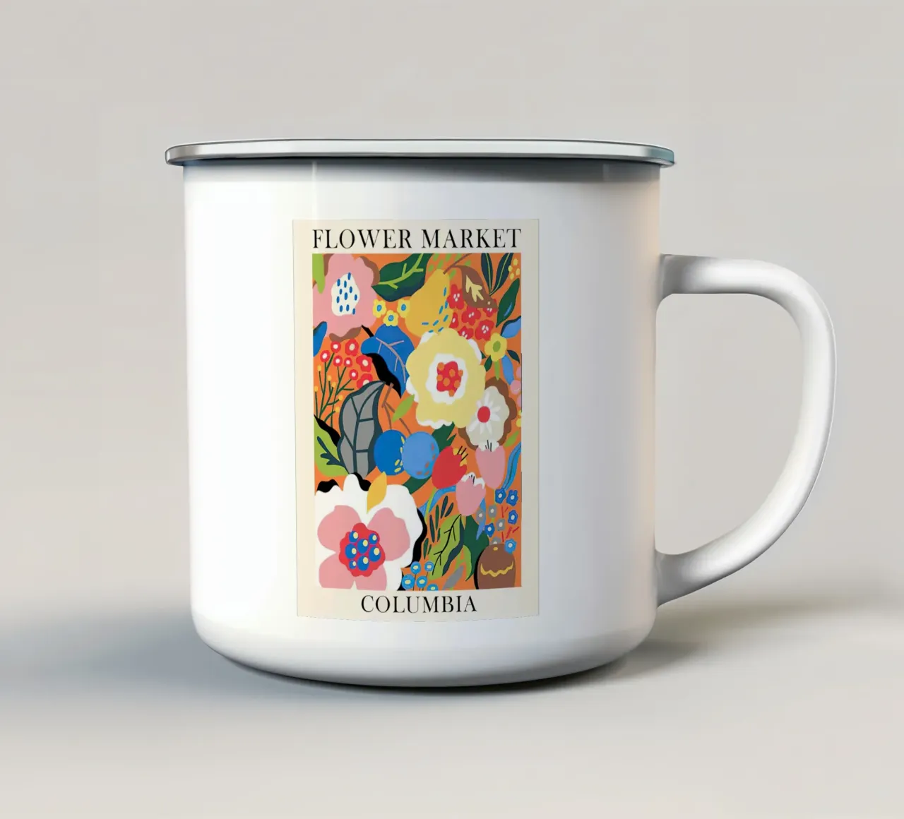 Fiore Columbia tazza in smalto da Trace Simonis Flowers