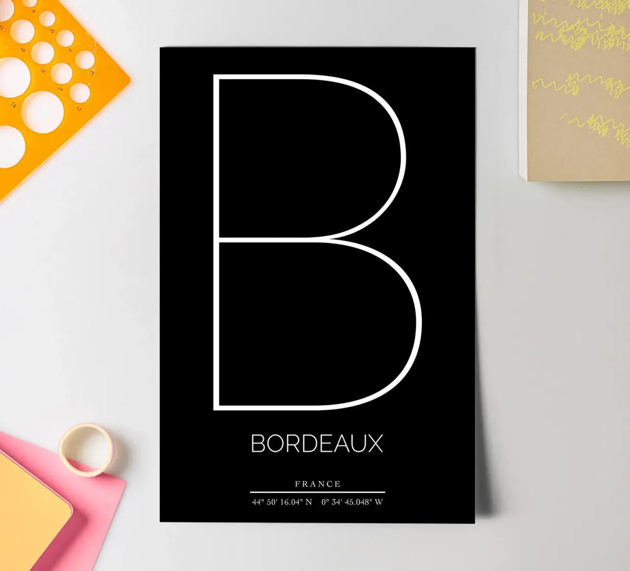BORDEAUX - noir Stickerbogen von CityLights