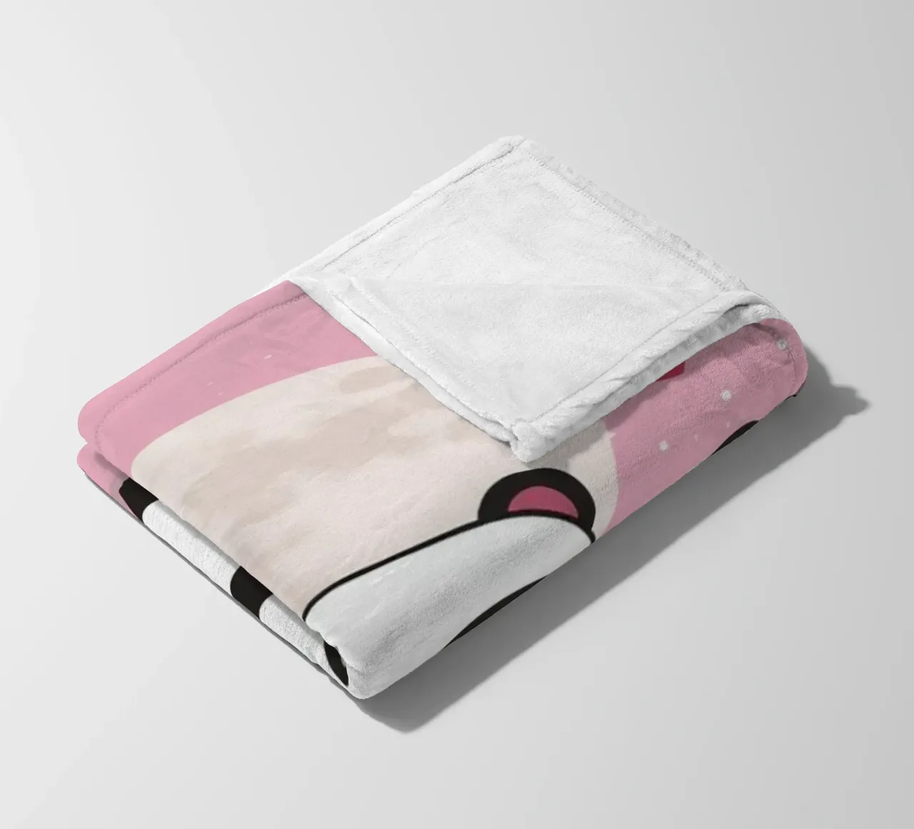 Amour mignon Trois pandas et une lune avec des cœurs plaid polaire de DesignDoodle