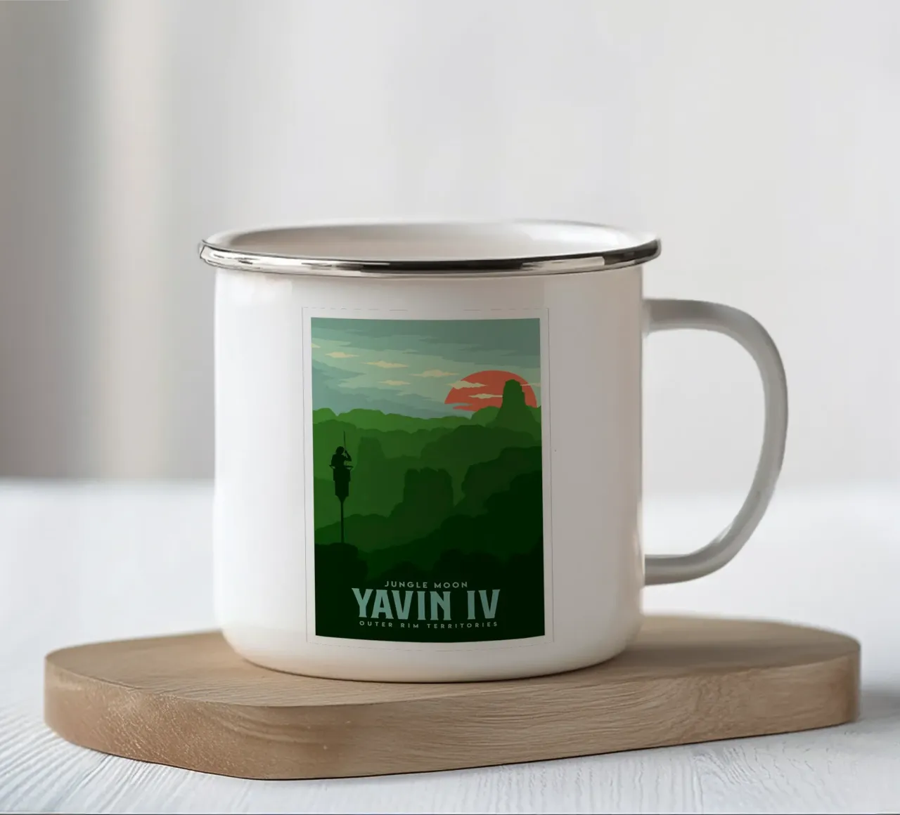 Jungle Moon Yavin IV tazza in smalto da Robert Hoff