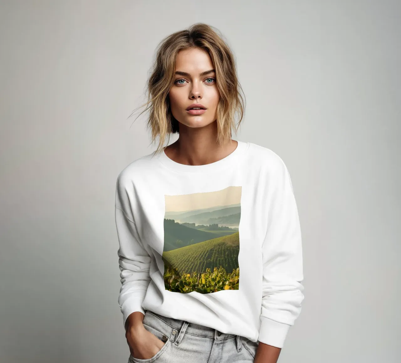 Colline del vigneto all'alba felpa da DesignDoodle