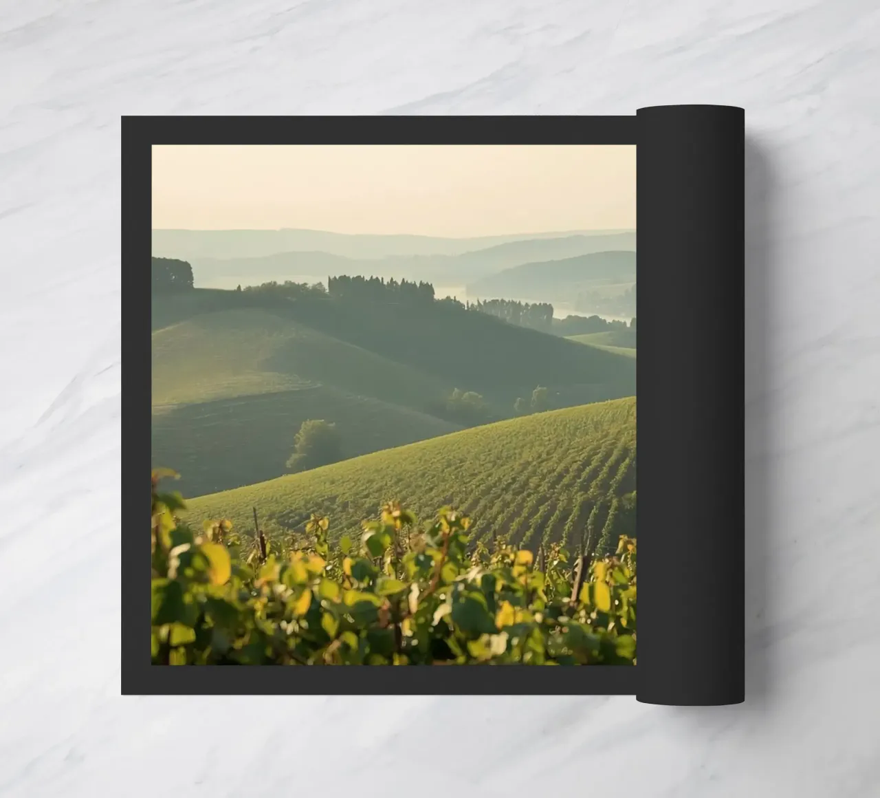 Colline del vigneto all'alba zerbino da DesignDoodle
