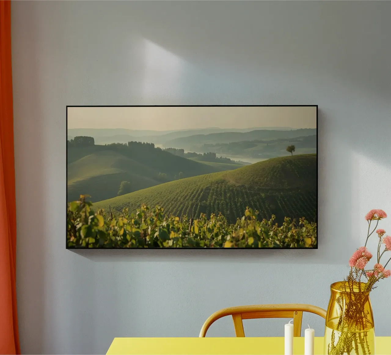 Colline del vigneto all'alba plexiglass da DesignDoodle