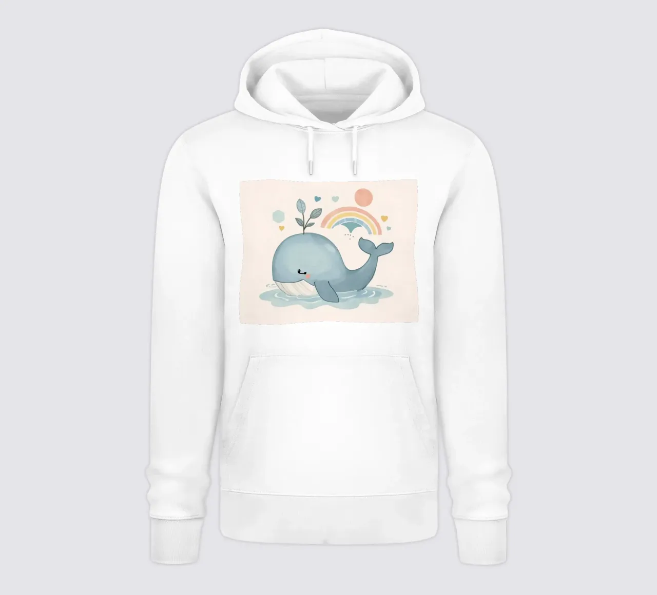 Balena carina con arcobaleno e sole felpa con cappuccio da DesignDoodle