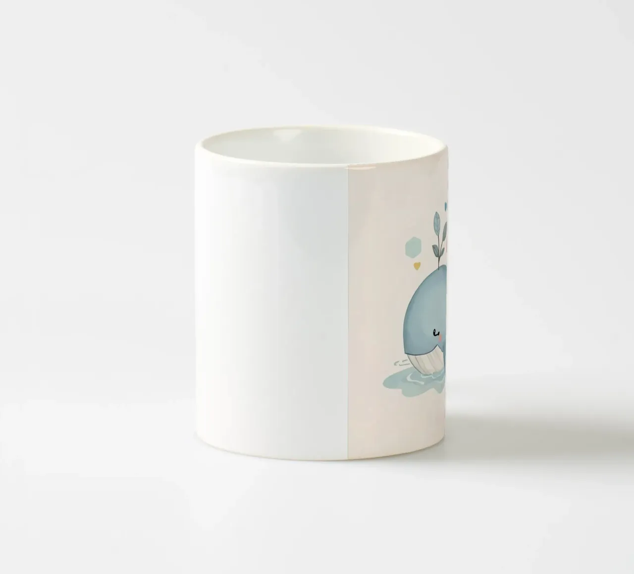 Balena carina con arcobaleno e sole tazza in ceramica da DesignDoodle