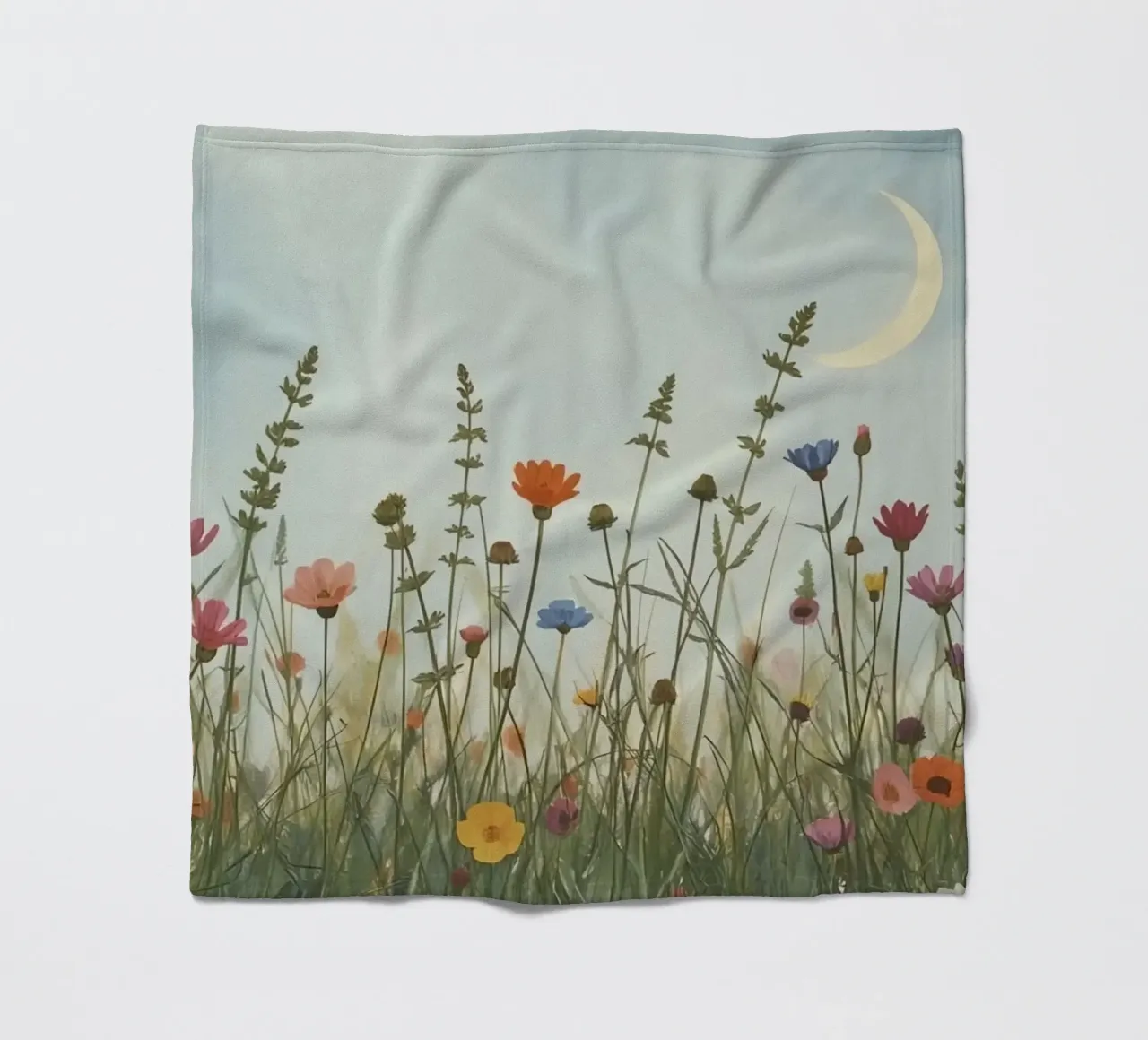Fiori selvatici e mezzaluna coperta in pile da DesignDoodle