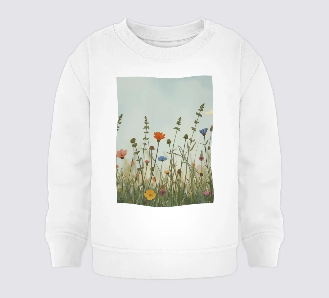 Fiori selvatici e mezzaluna felpa neonato da DesignDoodle