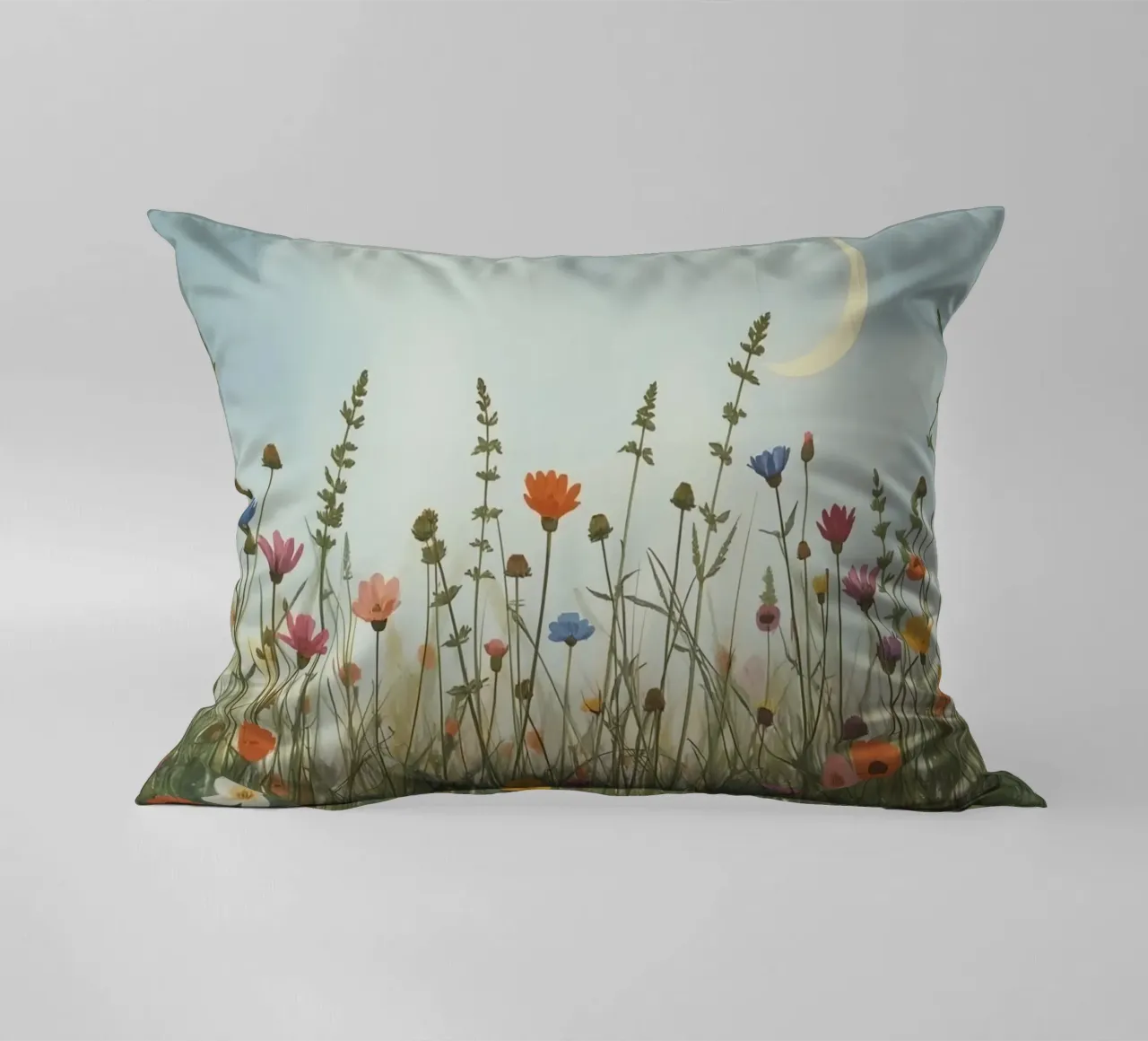 Fiori selvatici e mezzaluna cuscino da DesignDoodle