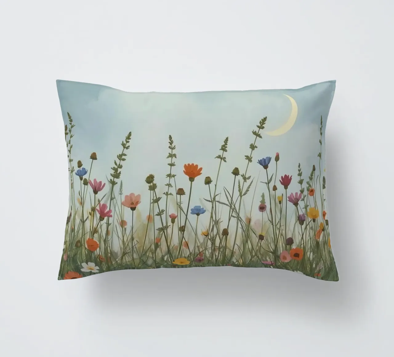 Fiori selvatici e mezzaluna cuscino da DesignDoodle