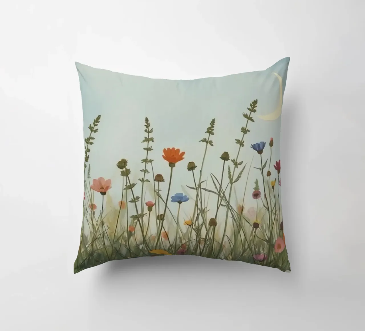 Fiori selvatici e mezzaluna cuscino da DesignDoodle