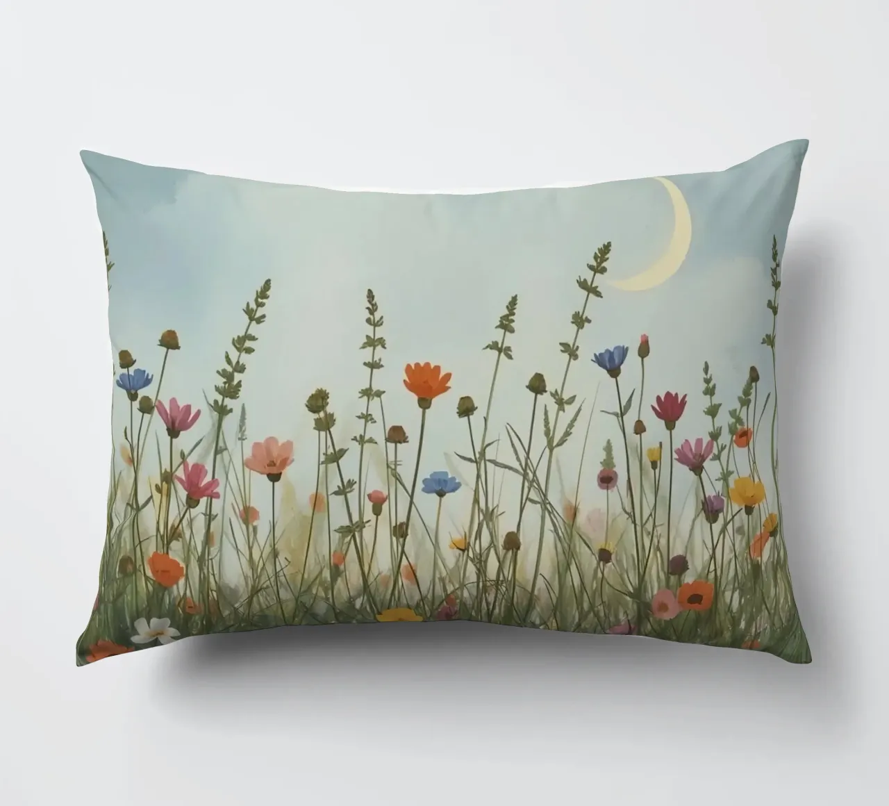 Fiori selvatici e mezzaluna cuscino da DesignDoodle