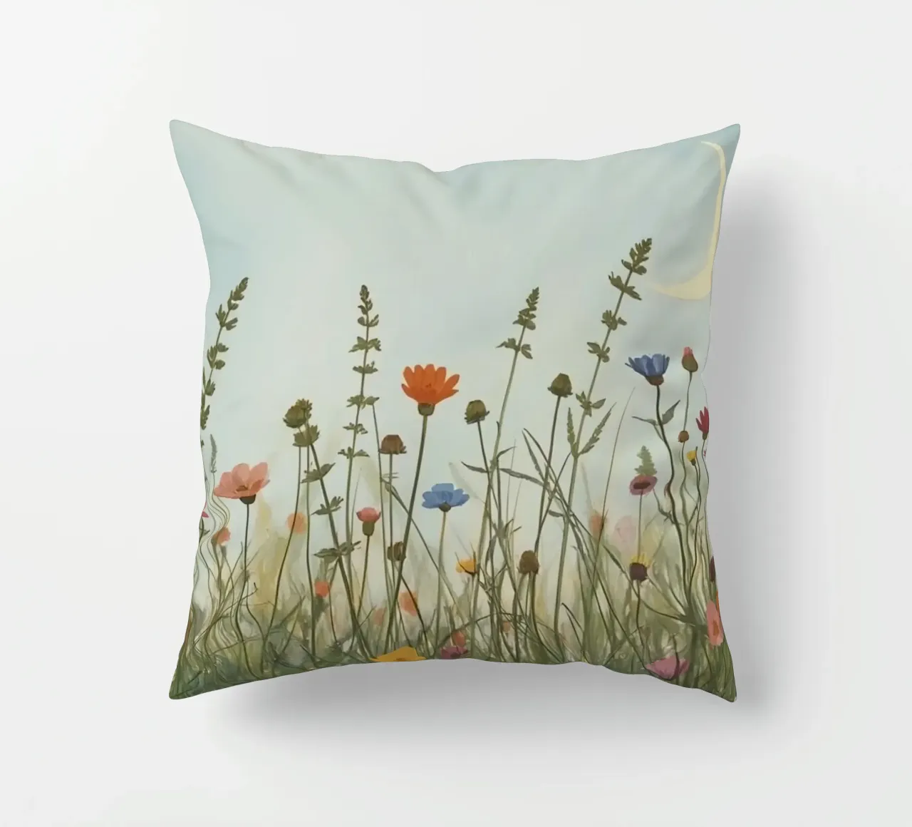 Fiori selvatici e mezzaluna cuscino da DesignDoodle