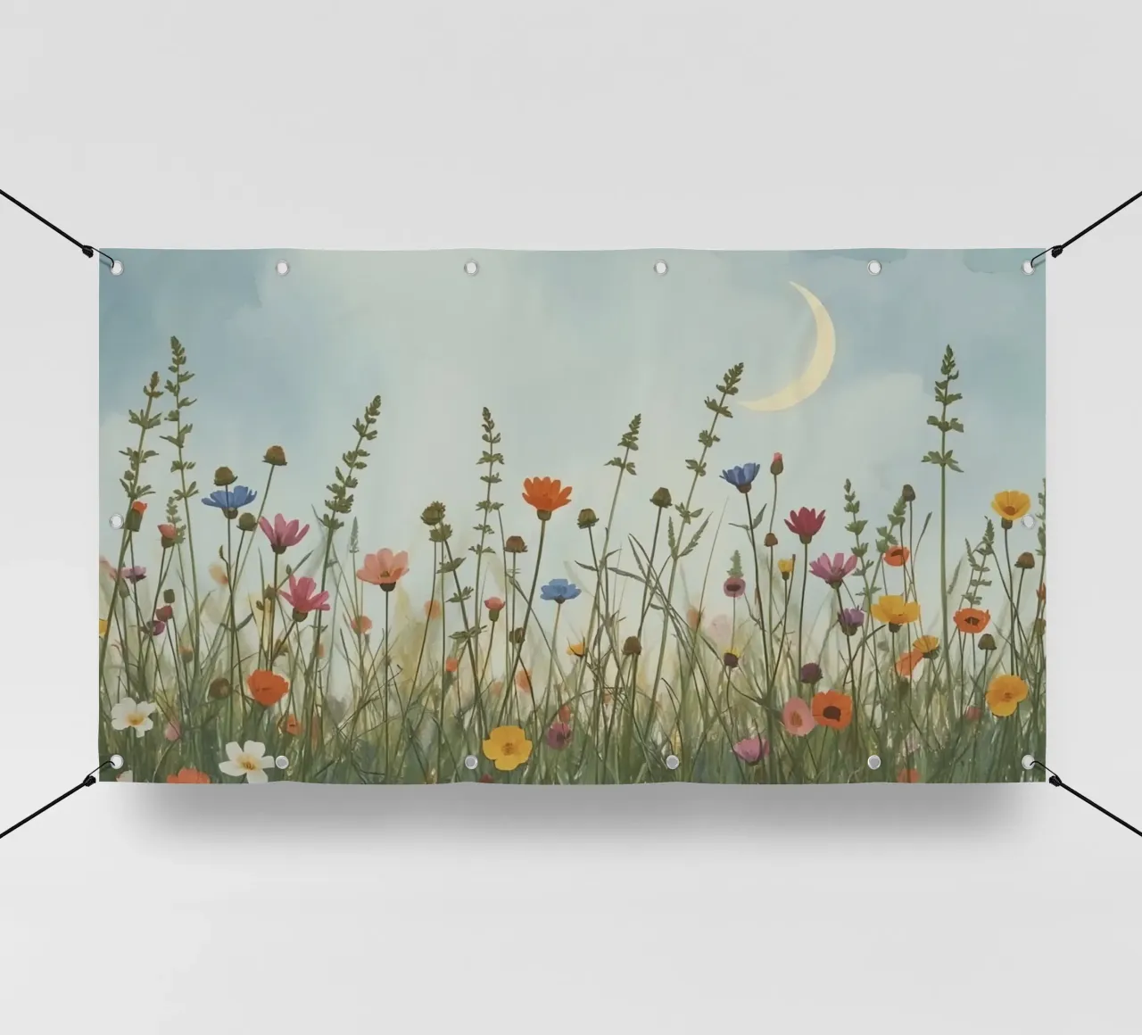 Fiori selvatici e mezzaluna telo in pvc da DesignDoodle