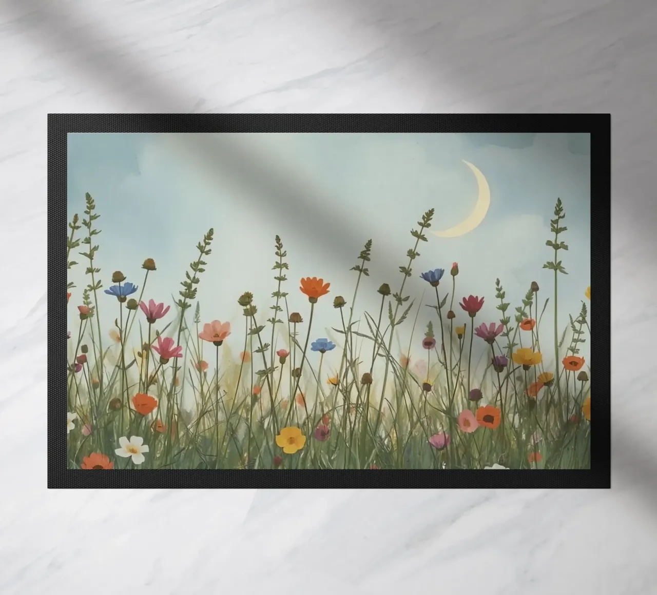 Fiori selvatici e mezzaluna zerbino da DesignDoodle