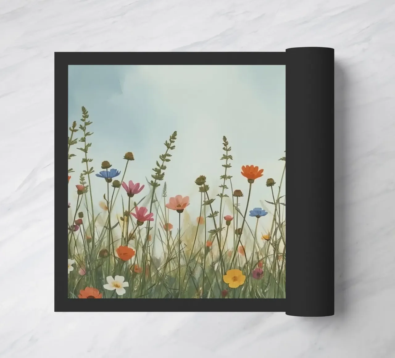 Fiori selvatici e mezzaluna zerbino da DesignDoodle