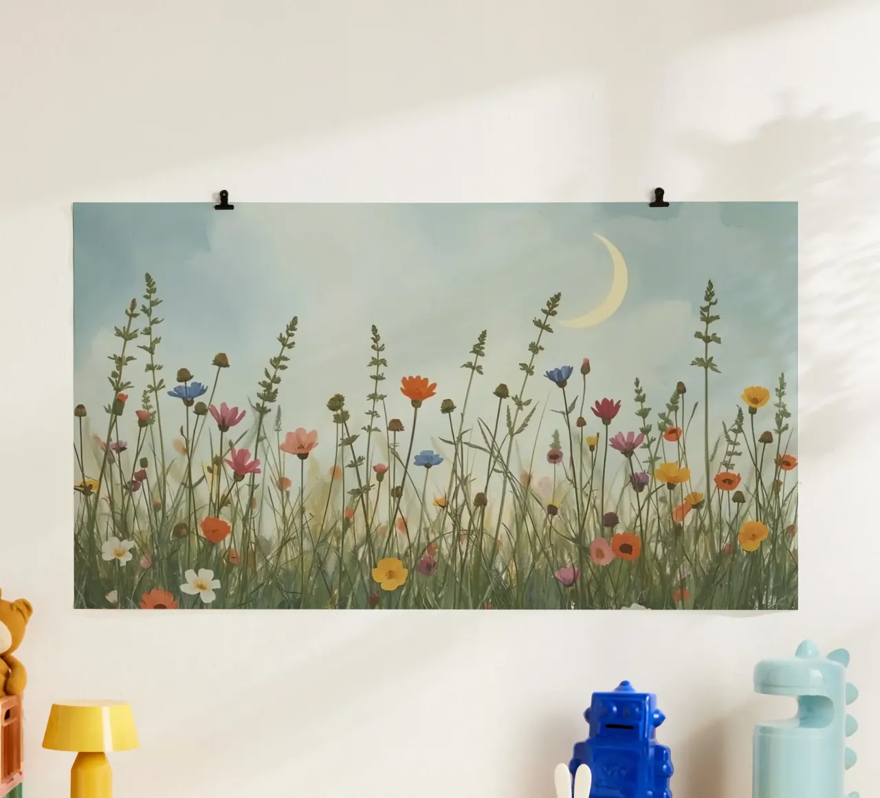 Fiori selvatici e mezzaluna carta hahnemühle da DesignDoodle