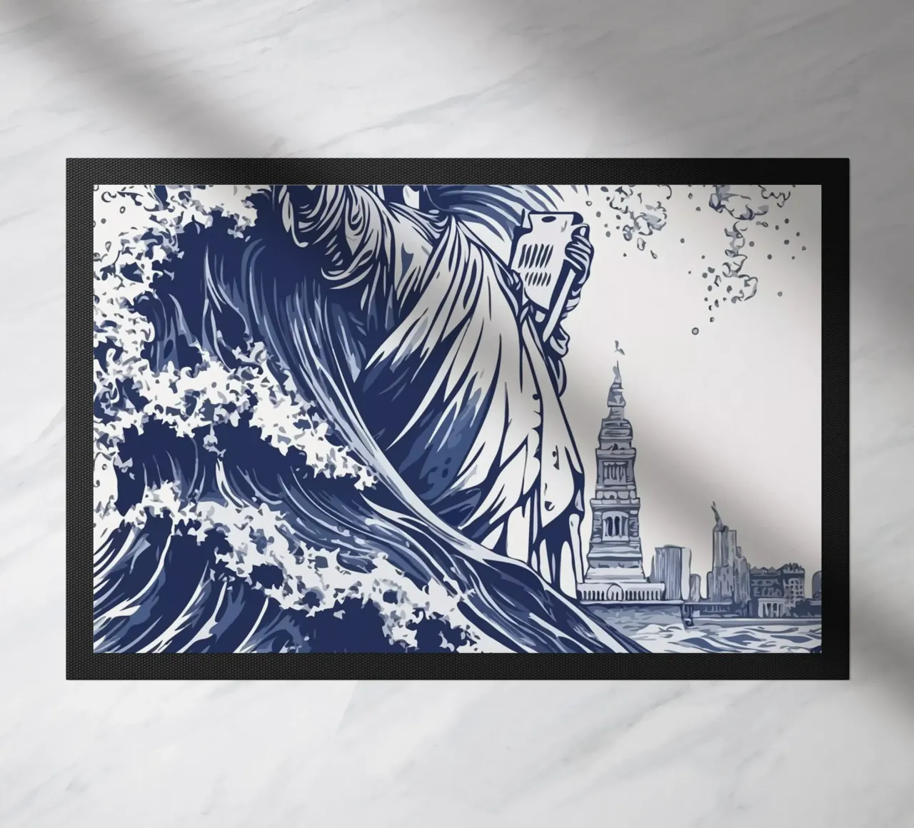 big wave and the statue of liberty zerbino da edsonramosart