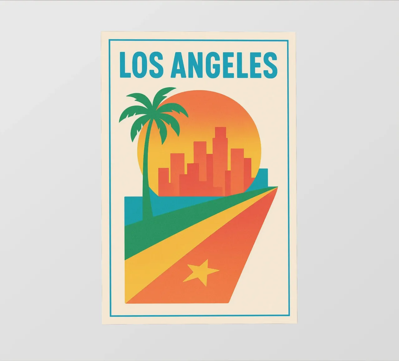 Un viaggio retrò a Los Angeles pellicola backlit da JETLAG | affiches voyage