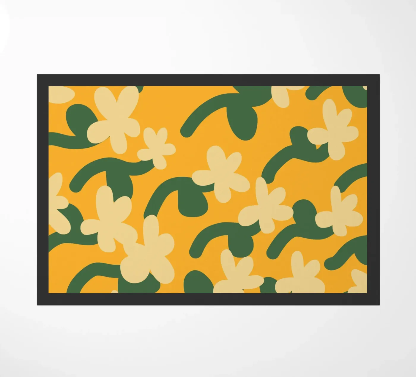 Yellow flower repeat pattern Fußmatte von Little Dean