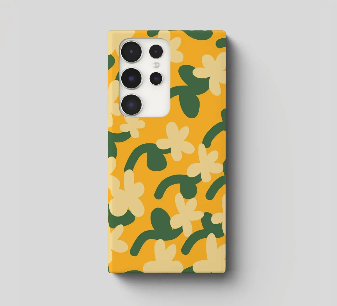 Yellow flower repeat pattern Samsung Hülle von Little Dean