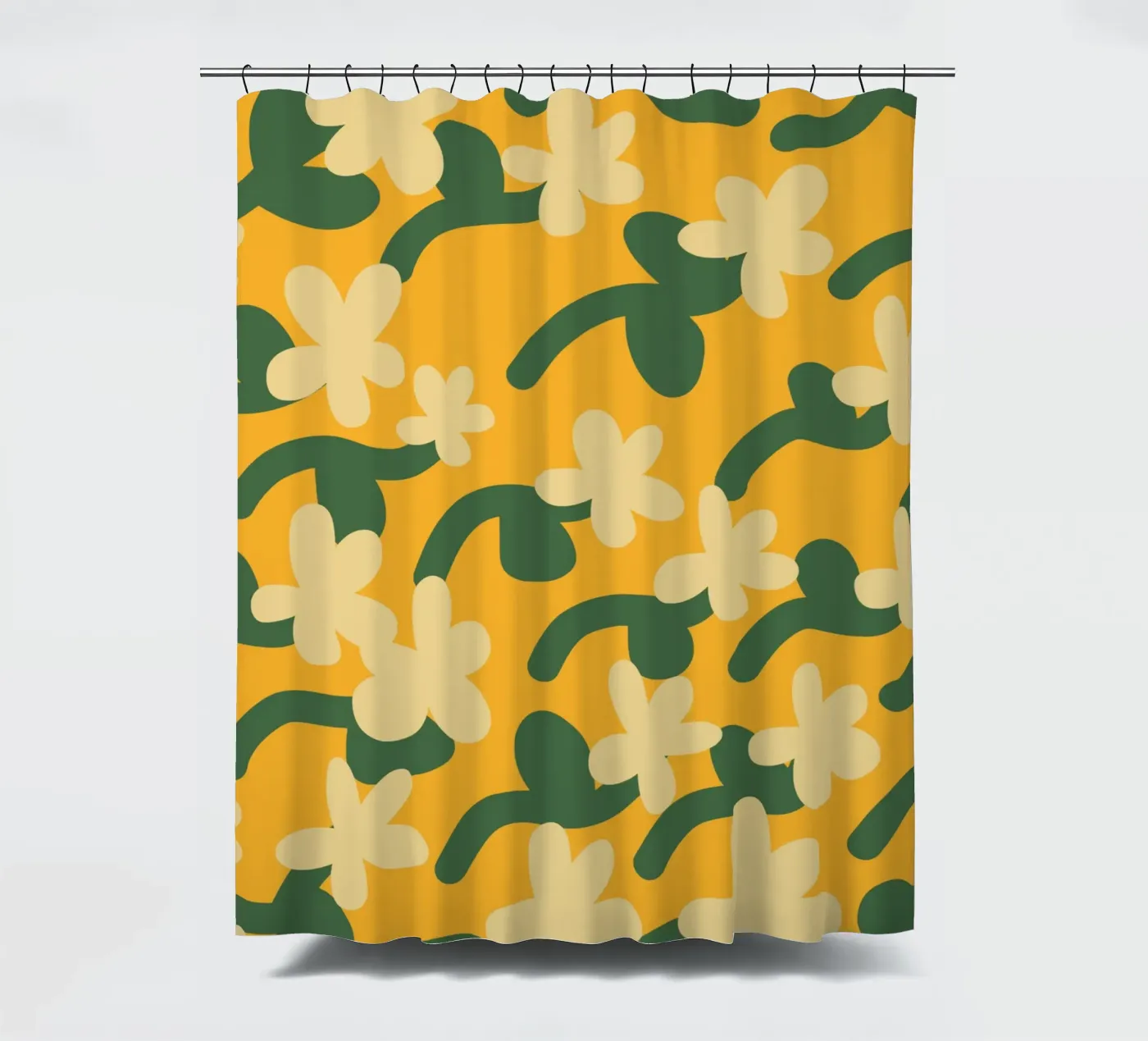 Motif répétitif de fleurs jaunes rideau de douche de Little Dean