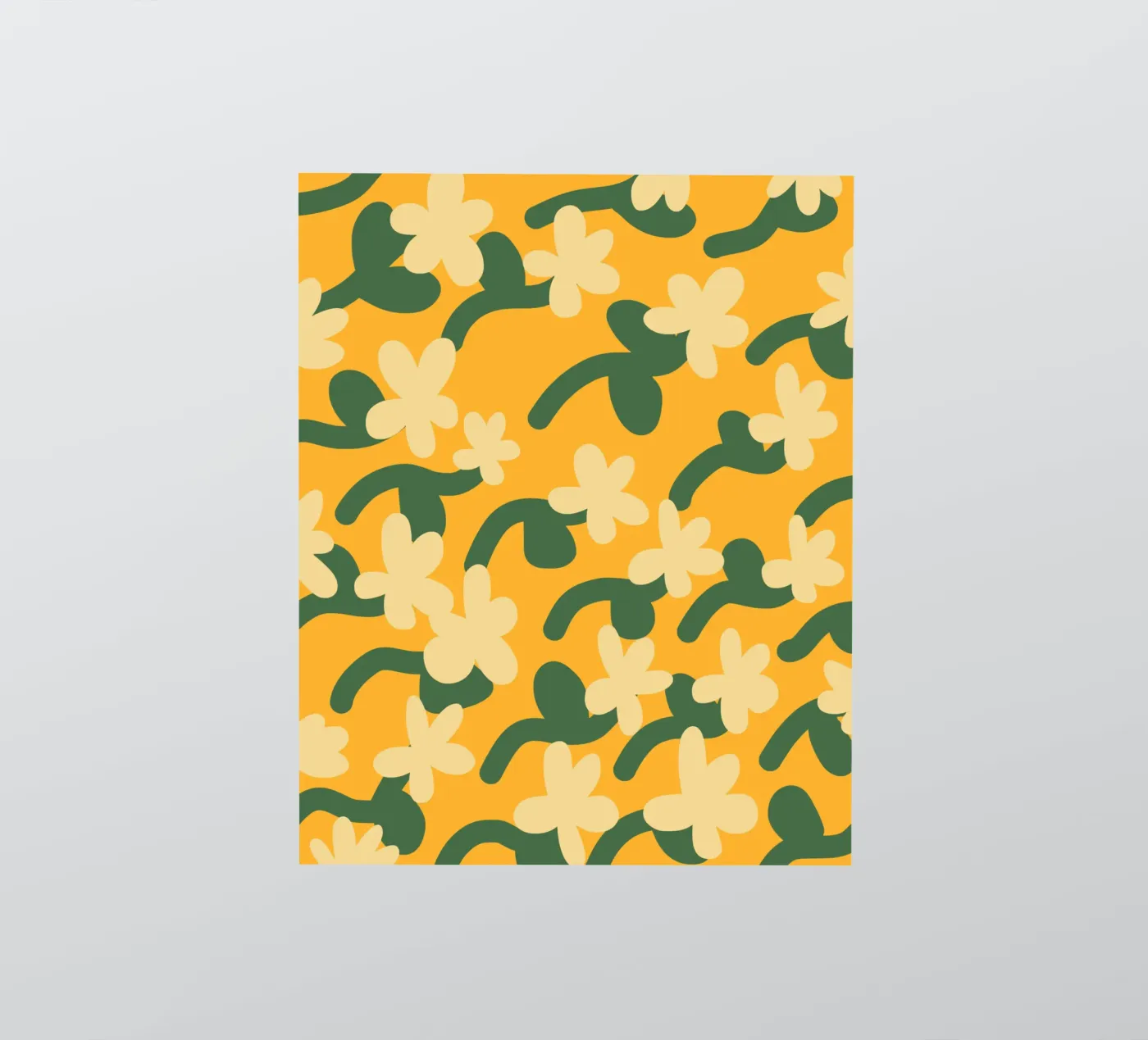 Yellow flower repeat pattern sticker by Little Dean