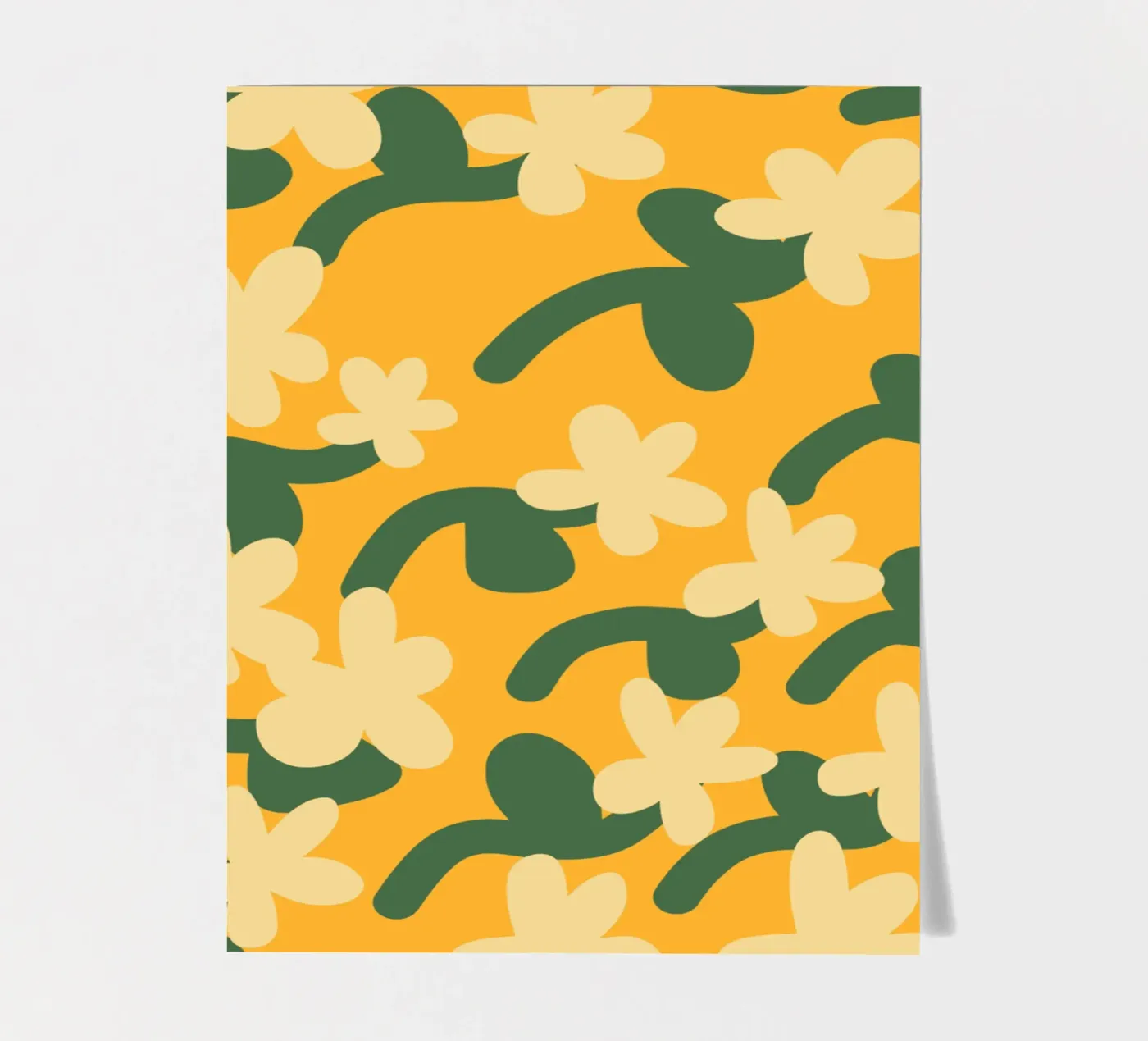 Geel bloem herhalingspatroon stickervel van Little Dean