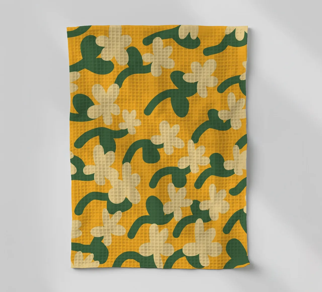 Yellow flower repeat pattern torchon de Little Dean