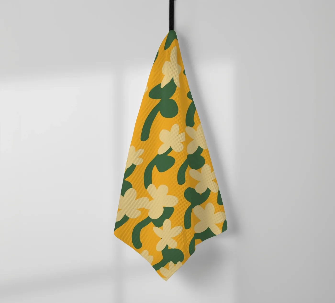 Motif répétitif de fleurs jaunes torchon de Little Dean