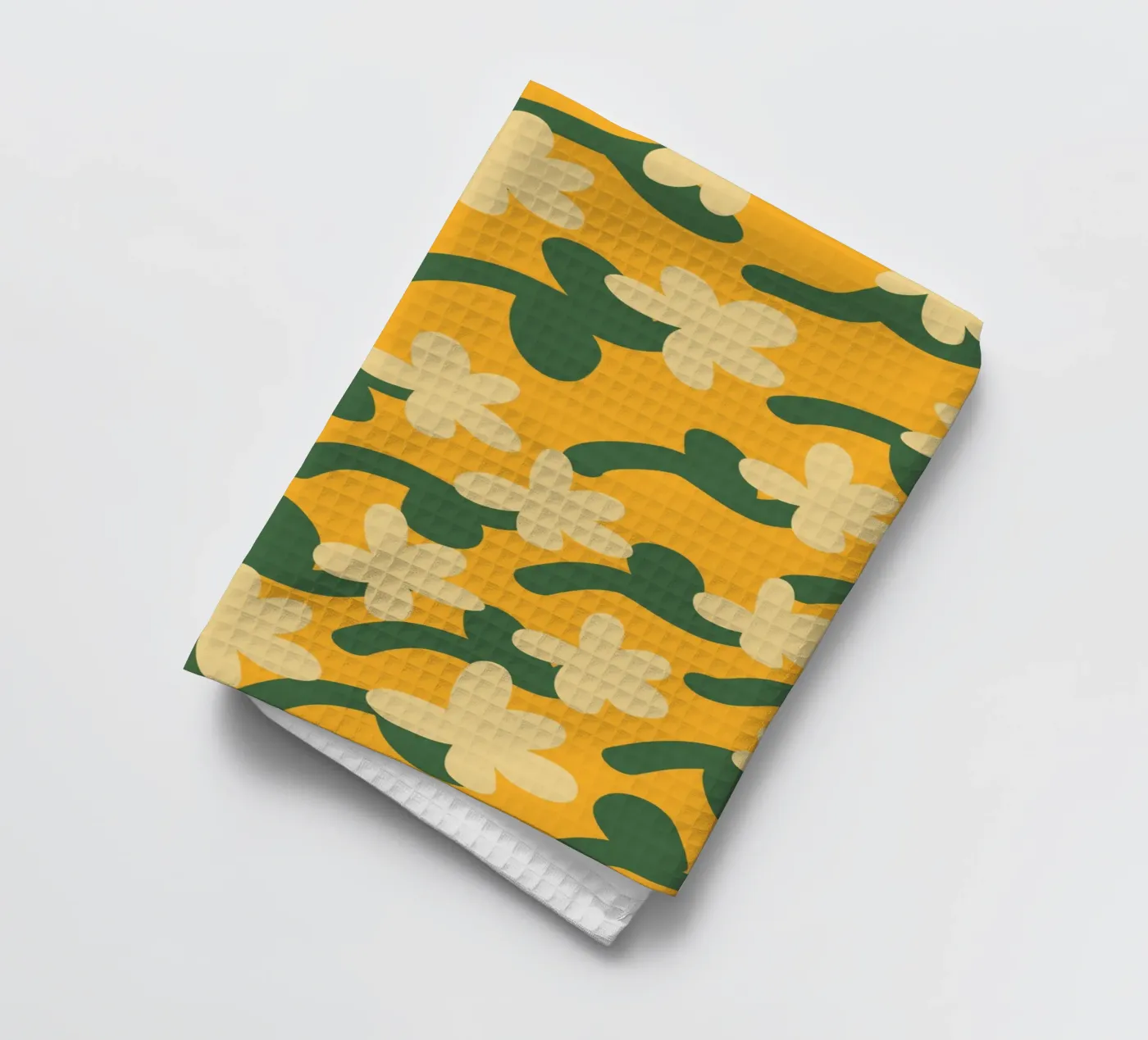 Motif répétitif de fleurs jaunes torchon de Little Dean