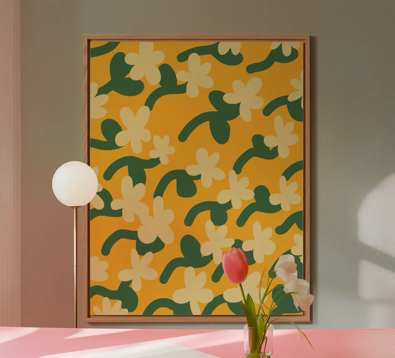 Yellow flower repeat pattern forex plate by Little Dean