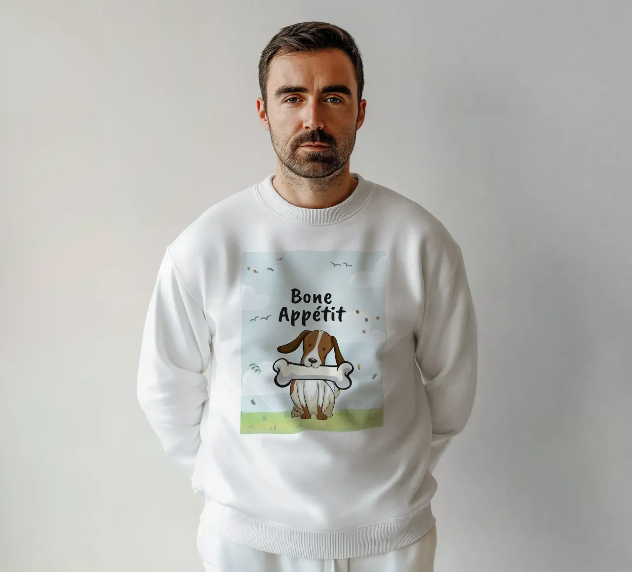 Cartone animato del cane Bone Appetit felpa da Alexander Wilson