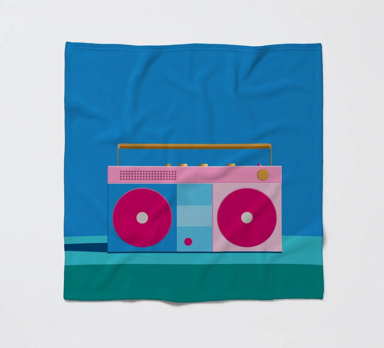 Retro Ghettoblaster Colourblocking coperta in pile da DARIA IVANOVNA