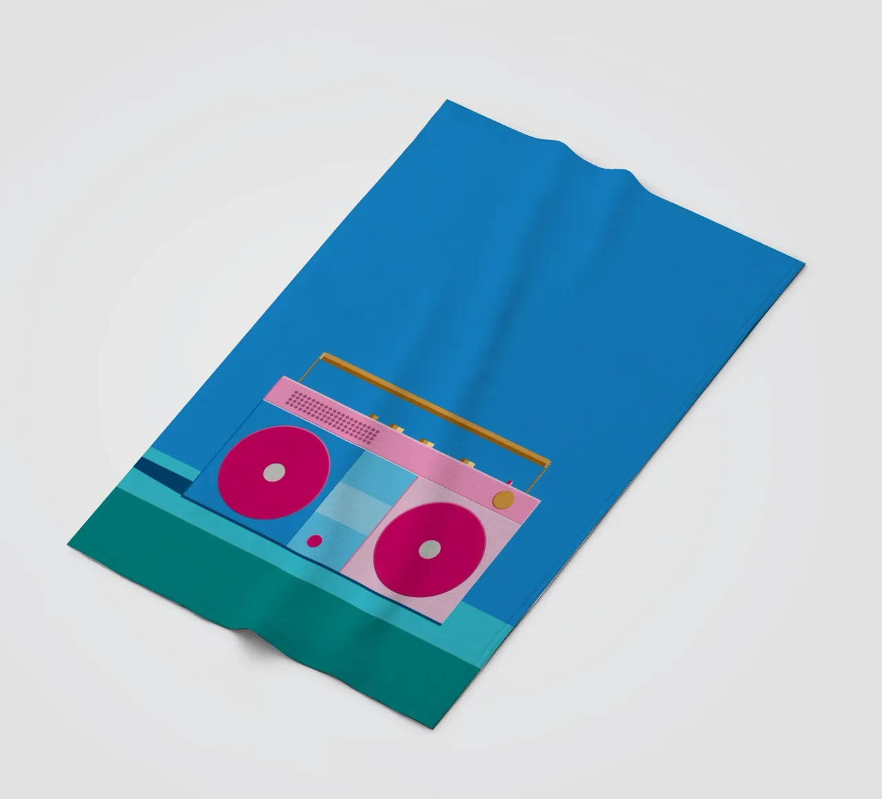 Retro Ghettoblaster Colourblocking coperta in pile da DARIA IVANOVNA
