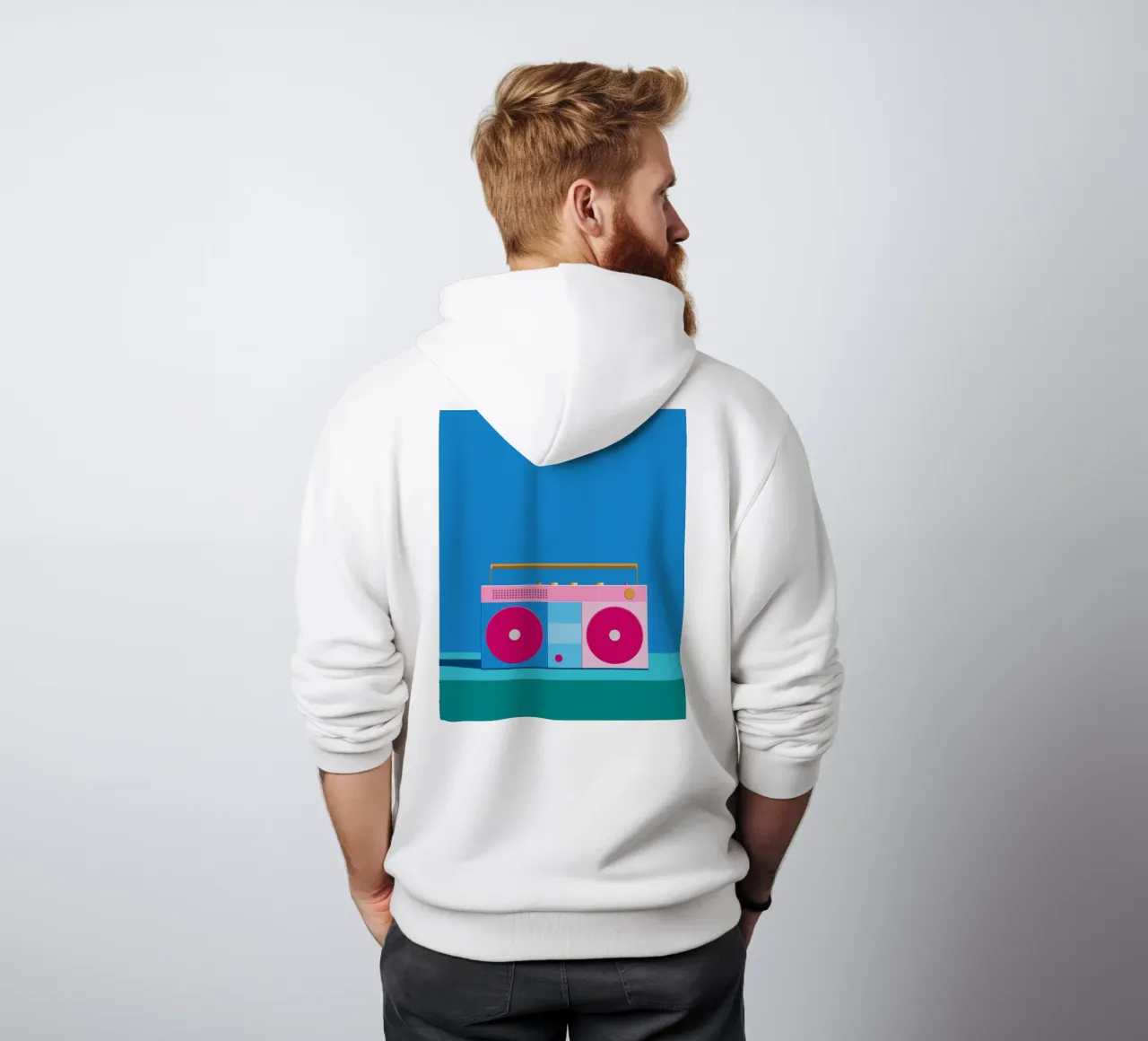 Retro Ghettoblaster Colourblocking felpa con cappuccio da DARIA IVANOVNA
