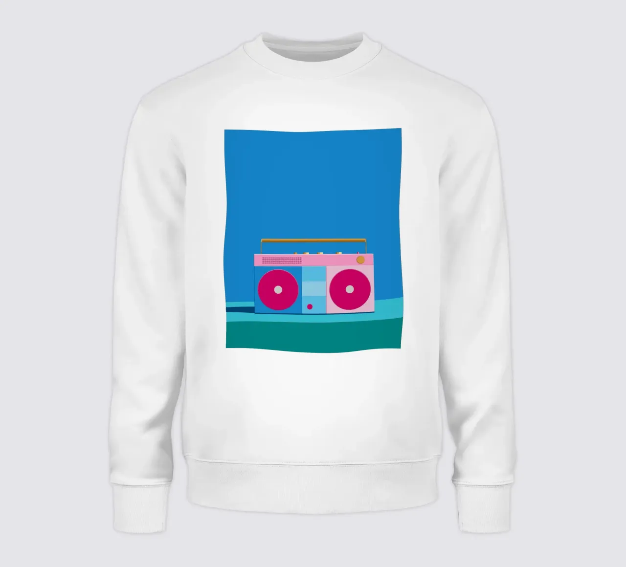 Retro Ghettoblaster Colourblocking Sweatshirt von DARIA IVANOVNA