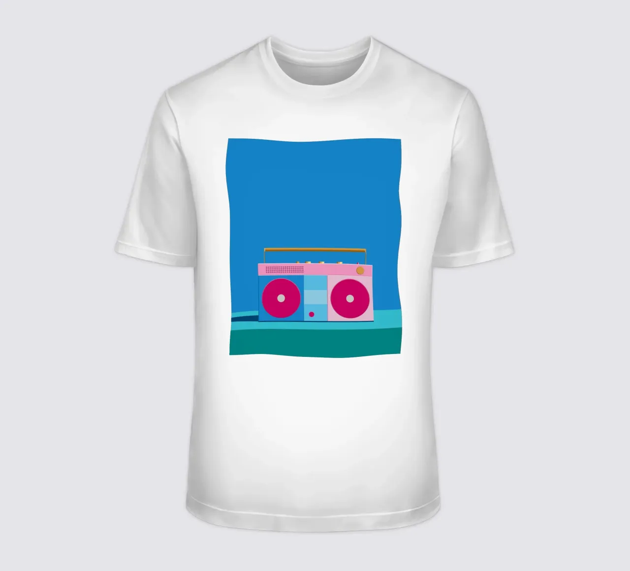 Retro Ghettoblaster Colourblocking t-shirt da DARIA IVANOVNA