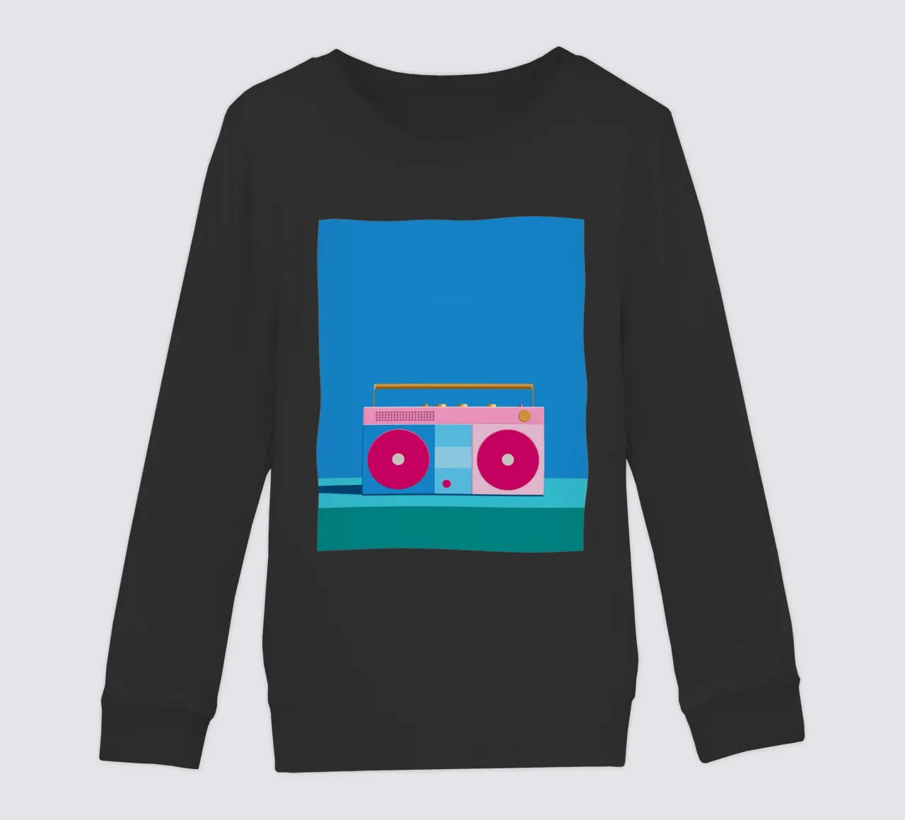 Retro Ghettoblaster Colourblocking felpa bambino da DARIA IVANOVNA